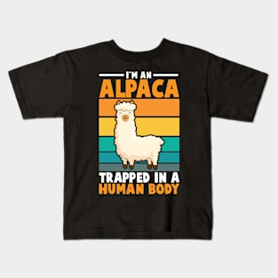 I'm an Alpaca Trappped In A Human Body Kids T-Shirt